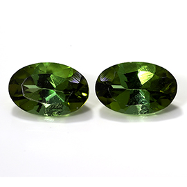 1.00 cttw Olive Green Pair of Cushion Cut Natural Tourmalines
