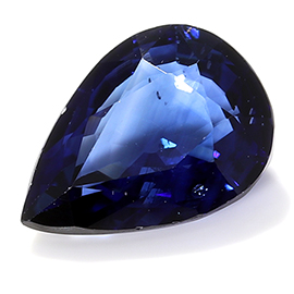 1.06 ct Pear Shape Blue Sapphire : Darkish Blue