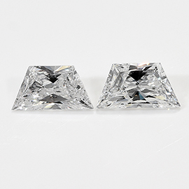 0.70 cttw Pair of Trapezoid Brilliant Cut Diamonds : E / SI1