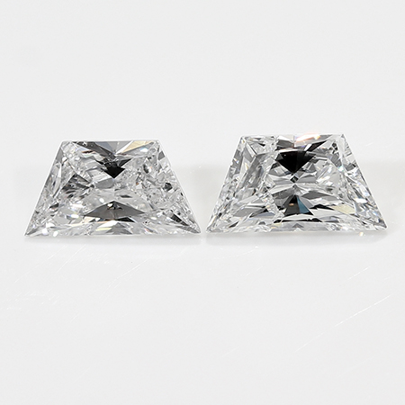 0.70 cttw Pair of Trapezoid Brilliant Cut Natural Diamonds : E / SI1