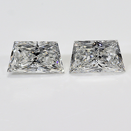0.73 cttw Pair of Trapezoid Brilliant Cut Natural Diamonds : F / VS2