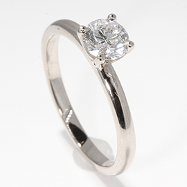 14K White Gold Solitaire Ring : 0.50 ct Diamond