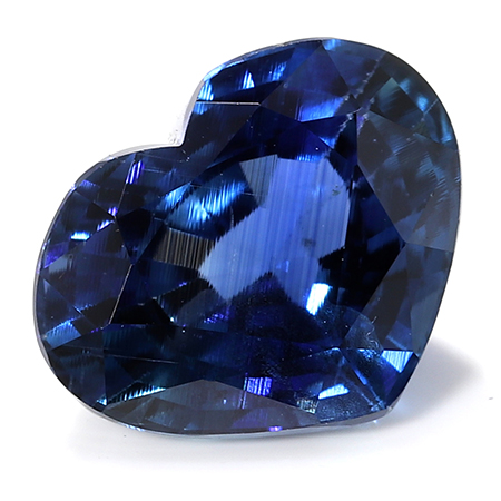 1.54 ct Heart Shape Blue Sapphire : Rich Blue