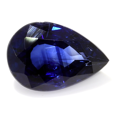 0.79 ct Pear Shape Blue Sapphire : Darkish Blue