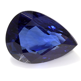 0.95 ct Pear Shape Blue Sapphire : Deep Blue