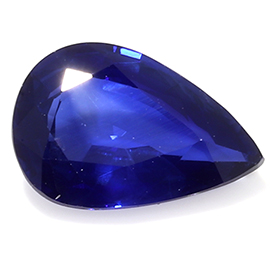 0.65 ct Pear Shape Blue Sapphire : Deep Royal Blue