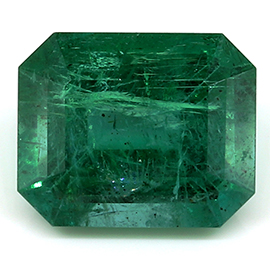 2.02 ct Rich Green Natural Emerald Cut Natural Emerald