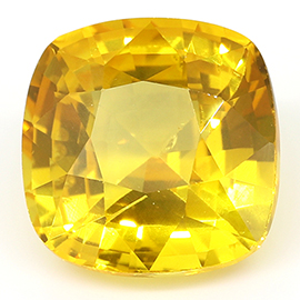 1.75 ct Cushion Cut Yellow Sapphire : Orangish Yellow