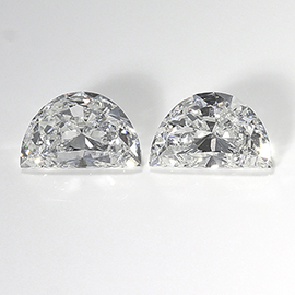 0.82 cttw Pair of Half Moon Natural Diamonds : F / VVS2