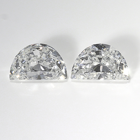 0.82 cttw Pair of Half Moon Diamonds : F / VVS2