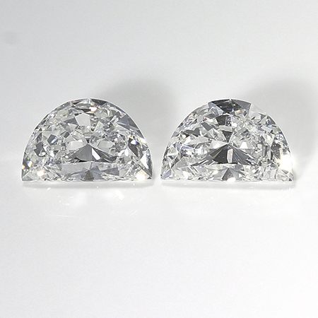 0.82 cttw Pair of Half Moon Natural Diamonds : F / VVS2