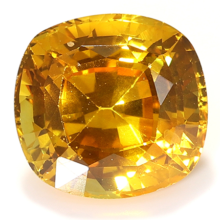 1.99 ct Cushion Cut Yellow Sapphire : Golden Orange