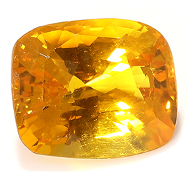 2.49 ct Cushion Cut Yellow Sapphire : Golden Orange