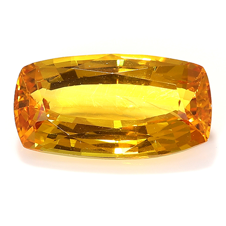 1.91 ct Cushion Cut Yellow Sapphire : Golden Orange