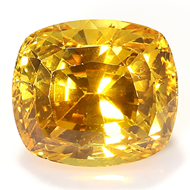 2.61 ct Cushion Cut Yellow Sapphire : Golden Orange