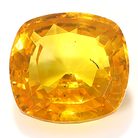 2.35 ct Cushion Cut Yellow Sapphire : Golden Orange