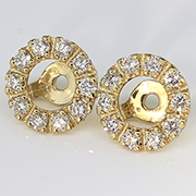 14K Yellow Gold 0.20cttw Diamond Earring Jackets