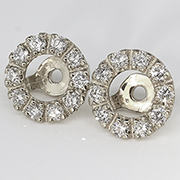 14K White Gold 0.20cttw Diamond Earrings Jackets