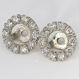 14K White Gold Earring Jackets: 0.20 cttw Diamonds