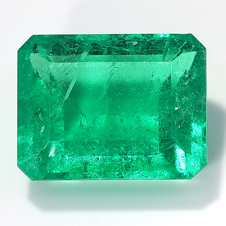 3.12 ct Emerald Cut Emerald : Grass Green