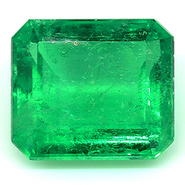 1.73 ct Grass Green Natural Emerald Cut Natural Emerald