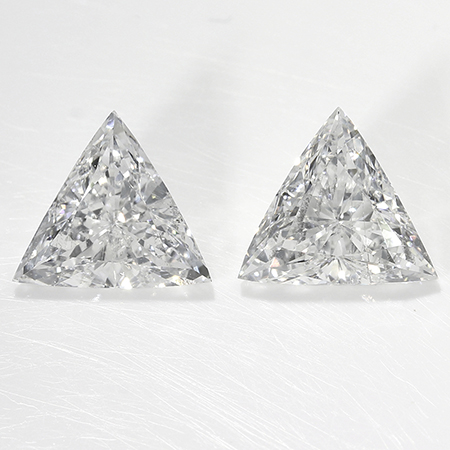 0.83 cttw Pair of Trillion Natural Diamonds : F / SI2