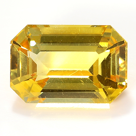 1.23 ct Yellow  Emerald Cut Natural Yellow Sapphire