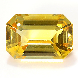 1.23 ct Yellow  Emerald Cut Natural Yellow Sapphire