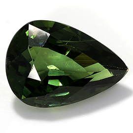 2.01 ct Pear Shape  : Rich Olive Green