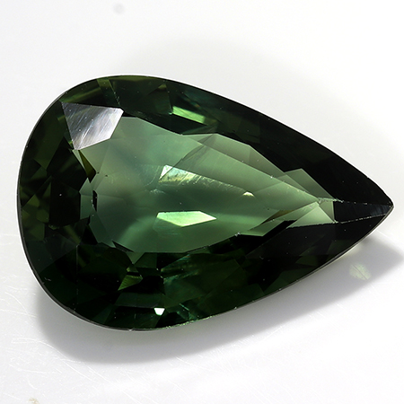 3.13 ct Pear Shape  : Fine Olive Green