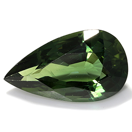 3.21 ct Rich Olive Green Pear Shape Natural Green Sapphire