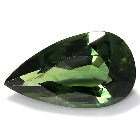 3.21 ct Pear Shape Green Sapphire : Rich Olive Green