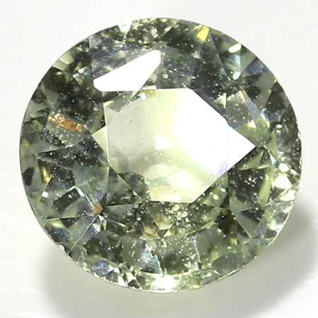 0.95 ct Round Yellow Sapphire : Light Greenish Yellow