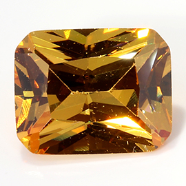 5.46 ct Emerald Cut Zircon : Golden Orange