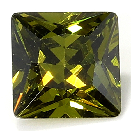 0.55 ct Princess Cut Zircon : Olive Green