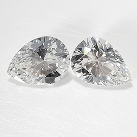 0.66 cttw Pair of Pear Shape Natural Diamonds : F / SI2