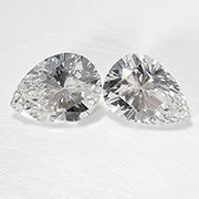0.66 cttw F / SI2 Pair of Pear Shape Diamonds