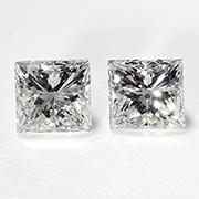 0.66 cttw H / SI1 Pair of Princess Cut Diamonds