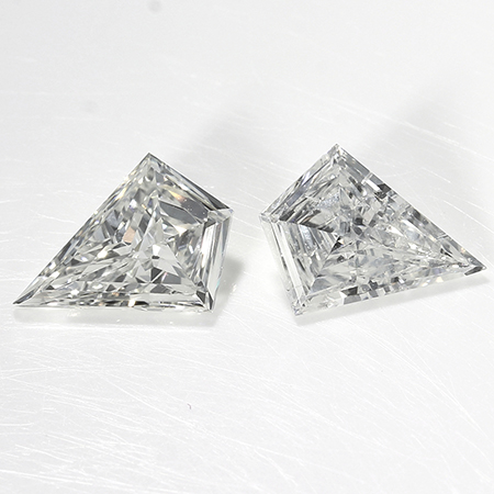 0.57 cttw Pair of kite Natural Diamonds : H / VS2