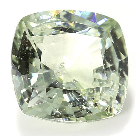 0.66 ct Cushion Cut Green Sapphire : Light Green