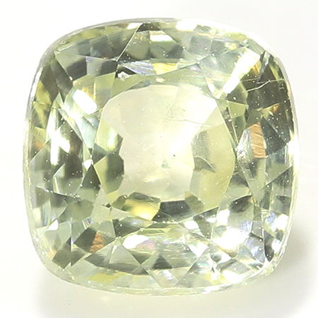 0.58 ct Cushion Cut Yellow Sapphire : Soft Yellow