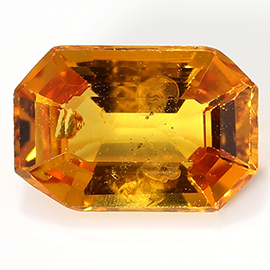 0.64 ct Emerald Cut Sapphire : Orange