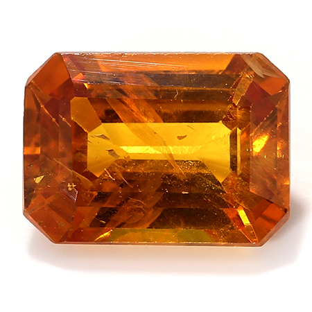 1.33 ct Emerald Cut Sapphire : Orange