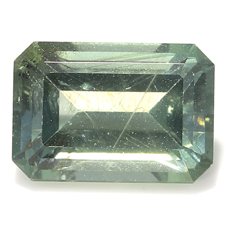 1.24 ct Emerald Cut Green Sapphire : Bluish Green