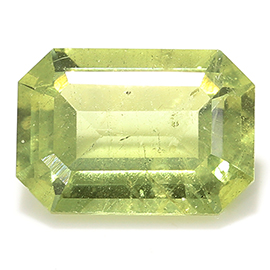 1.12 ct Emerald Cut Green Sapphire : Yellowish Green