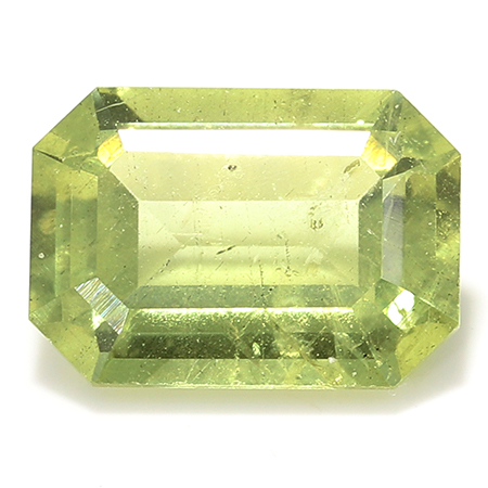 1.12 ct Yellowish Green Emerald Cut Natural Green Sapphire