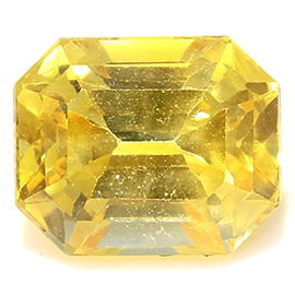 0.99 ct Emerald Cut Yellow Sapphire : Fine Yellow