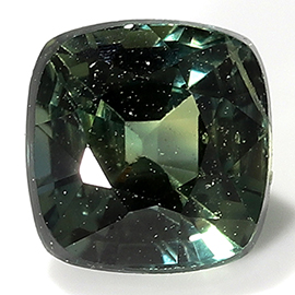 0.52 ct Cushion Cut Green Sapphire : Bluish Green