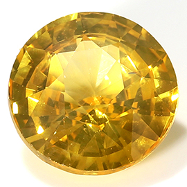 1.25 ct Round Yellow Sapphire : Orangish Yellow