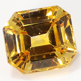 1.18 ct Emerald Cut Yellow Sapphire : Golden Yellow